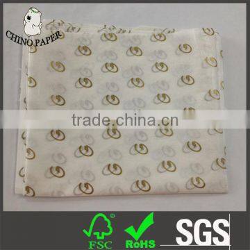 Printed logo wrap tissue paper 100% virgin wood made