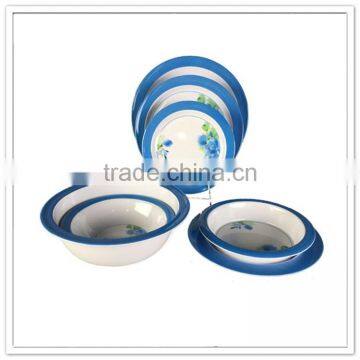 Round Melamine Dining Tableware Sets, Printed 6pcs Japanese-style Hotel Tableware photo-2