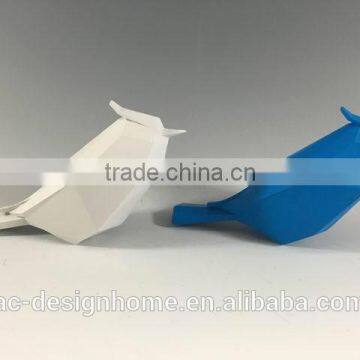 BLUE, WHITE POLYSTONE BIRD DECOR