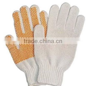 china supplier poly cotton knitted safety pvc dotted cheap work gloves in yiwu city