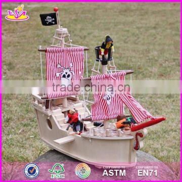 2017 New Design Funny Children Wooden Pirate Ship Toy for Sale W03B061 photo-4