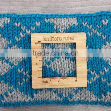 Natural Custom Bamboo Knitting Ruler Engraved photo-2