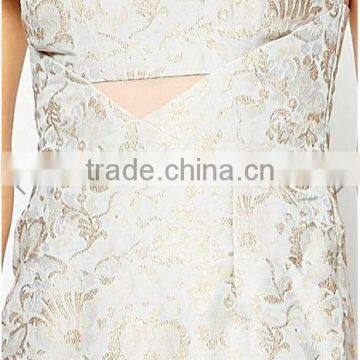 Clothing/women Dress/People Peekaboo Dress In Damask Jacquard photo-6