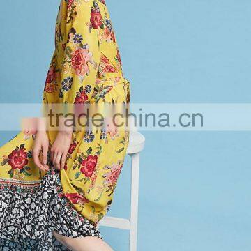 Vibrant Colors Embedded Vintage Long Sleeve Floral Maxi Dress Western Frock Designs For Ladies HSd5158 photo-6