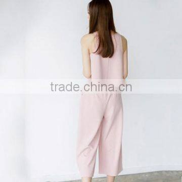 2016 New Fashion Girls Suits 2 Pieces Round Collar Sleeveless Tops+Slim Thin Korean Style Ultra-wide-leg Loose Trousers photo-3