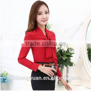 Custom Fashion Long Sleeve Ladies Office Blouses and Shirts