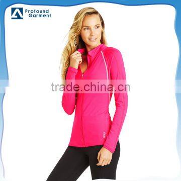 ladies sportswear jacket oem custom slim fit jacket China supplier