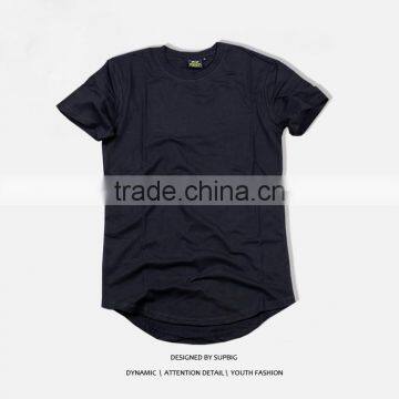 Customized Cheap Men O-neck Short Sleeve Long Line T-shirt
