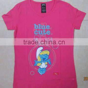 Cheap Price Ladies Fashionable Silk Printed T-shirt Short Sleep photo-2