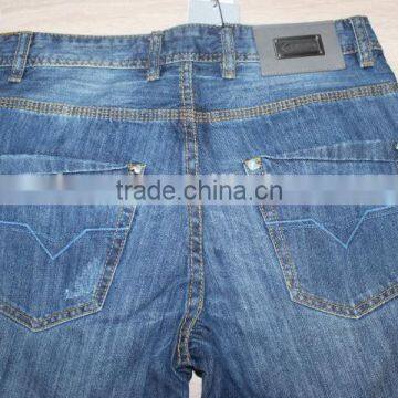 GZY Mens High Quality Designer Light Scratch Denim Biker Jeans Denim Fabric for Jeans Stock