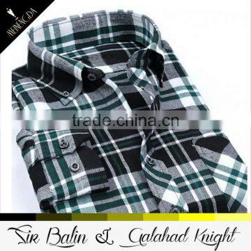 Factory Direct Price New Fashion Style Plaid Flannel Long Sleeve 100% Cotton Shirt for Men photo-2
