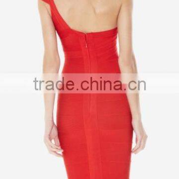Restock Top Quality Elegant New Arrival One-Shoulder HL Bandage Dress Brand Club Party Bodycon Dress photo-2