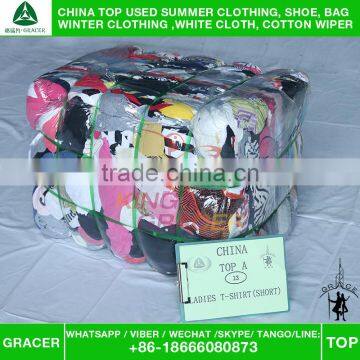 Wholesale Baled Sorted Ladies Short Sleeve T-shirt Used Clothing California Style photo-5