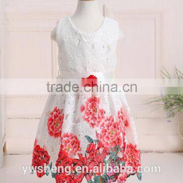 2016 spring and summer baby girls print dress European and American foreign trade high-grade princess dress skirt