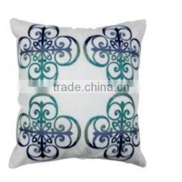Embroidered cushion cover used shaded Poly thread for Pattern