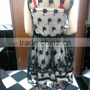 Black Embroidery Lady's Dress Style photo-2