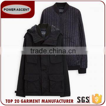 China Supplier Custom Winter Men'S 2-In-1 Detachable Padded Quilting Jacket photo-3