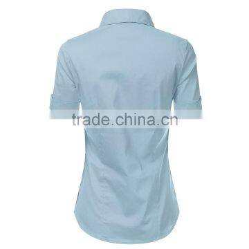 Fashion Solid Color Lady Office Blouse Custom Wholesale by OEM Factory photo-3