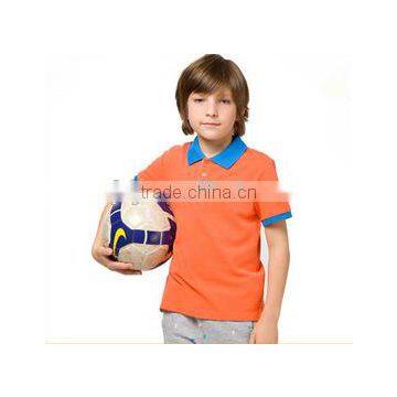 new design short sleeve kid's slim fit contrast trim polo shirt