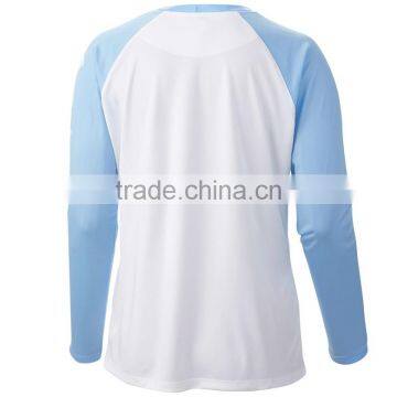 Wholesale Breathable Long Sleeve Polyester Two Tone T-shirt for Woman photo-2