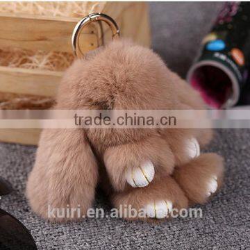 2016 Play Dead Rabbit Bunny Keychain Fashion Fur Pom Pom Keychain Fur Rabbit Cut Toy Doll Hanging Pendant Jewelry Accessories photo-4