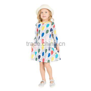S33552W Girls Dresses Animal Print Girls New Fashion Long Sleeve Dress photo-2
