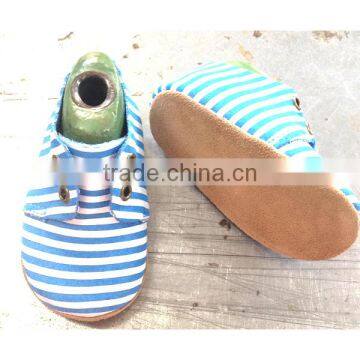 Blue Suede Leather Cheap Price Wholease Baby Shoes photo-5