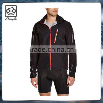 Black cycling jacket windstopper for men