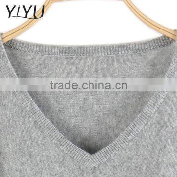 Wholesale Custom Winter Women Comfortable Solid Color v Neck Cashmere Pullover photo-3