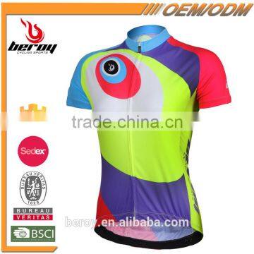 BEROY digital printing bicycle jersey colorized cycling garment short sleeve for women