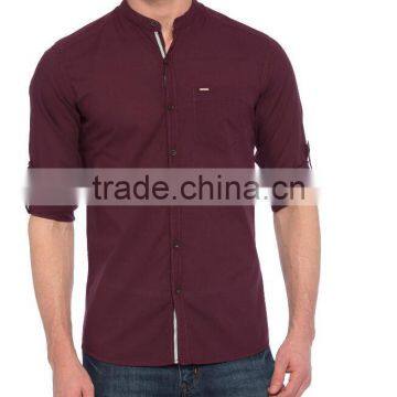 Damson Colour Solid Super skinny Long Sleeve New design Men Shirt