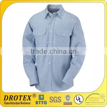 Drotex's Fire Resistant Shirt 7 oz Striped Uniform Shirt