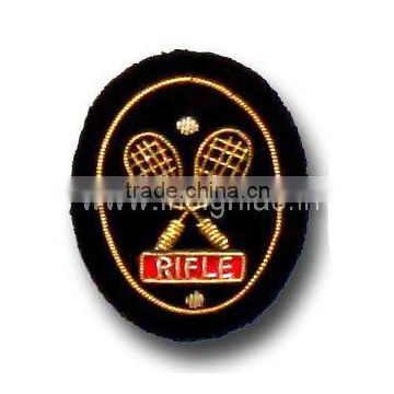 Embroidered bullion wire badges