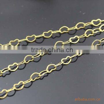 Gold Tone Heart Chain Copper Link Chain For Jewelry Diy