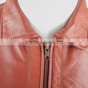 TAN BROWN SHORT BODY LEATHER JACKET photo-5