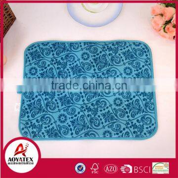 Competitive Factory Price microfiber kitchen dish drying mat, good quality printed drying mat