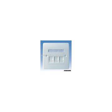 3 port network faceplate,keystone wall plate SE-8081071+NE-174