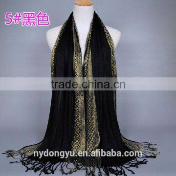 Shiny Long Tassel Muslim Scarf/16 Color Muslim Tassel Scarf/islamic Hot Sell Women Hijab photo-2
