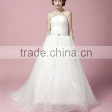 Newest Glamorous Embroidered A-Line Sweetheart Neckline and Sleeveless Floor-Length Lace Wedding Dress AS28102 photo-3