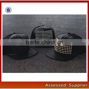 SNB035 Custom Black Leather Snapback Hat Wholesale photo-4