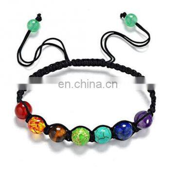 7 Chakra Natural Stone Yoga Bracelet Handmade Braided Rope Healing Beads Bracelet photo-3