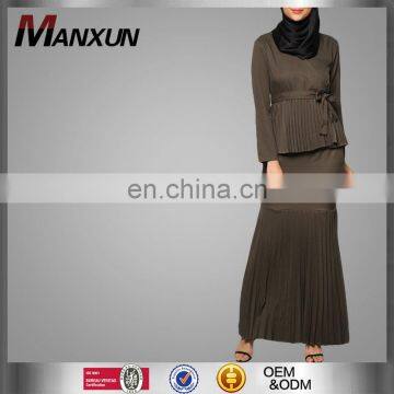 High end custom made latest manxun baju kurung peplum 2017