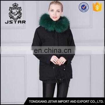 Men and Women short black rabbit fur coat with real lined