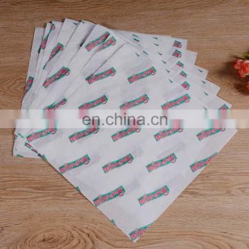 Custom china paper suppliers grease proof wrapping paper for Mexican chicken roll /burger