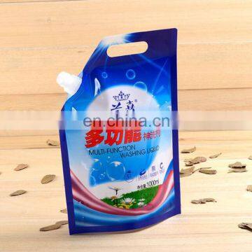 Hot Sale Plastic Bags Pouch with Spout Stand up Bag with Nozzle for laundry Detergent