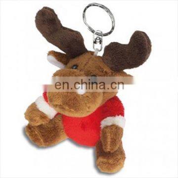 Cheap christmas gift 5inch Plush Reindeer Keyring