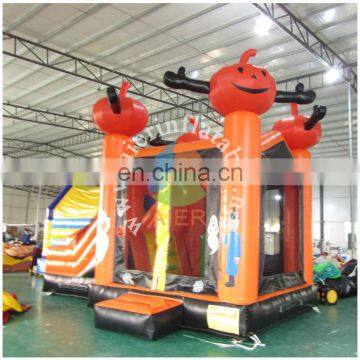 Hot sale inflatable castle house with slide / cute colourful inflatable jumping castle / smiley kids castle tent