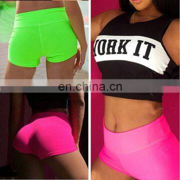 New Summer Pants Women Sports Shorts Gym Workout Waistband Skinny Yoga Short