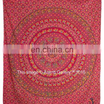 Tapestry Bohemian Wall Hanging Indian Red Mandala Camel Design Double Cotton Tapestry