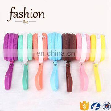 CR Proffesional Sales Team Cheap Fancy Earphone Bag Lovely Round Shape Blue Bulk Wholesale Silicone Coin Purse photo-2